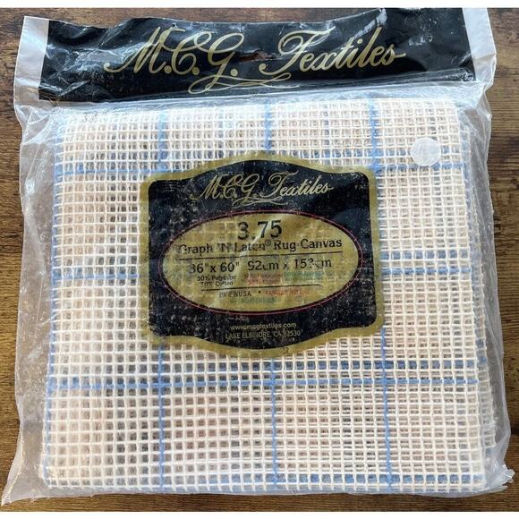 MCG Textiles 3.75 Graph N Latch Rug Canvas "36X60" NEW Made in USA - Picture 1 of 4